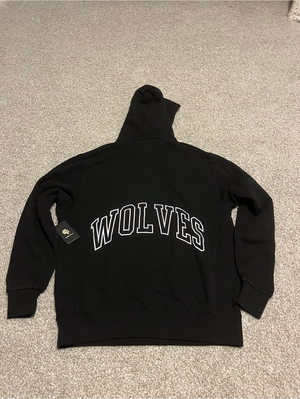 Darc Sport Black Hoodie with White "WOLVES" Logo